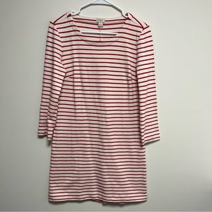 J. Crew‎ Red White striped long sleeve dress size XS